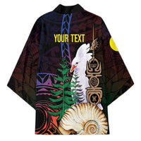 New Caledonia Kanaky Personalized Kimono Kagu Bird Emblem LT7 - Polynesian Pride