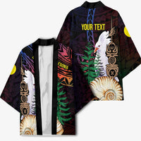 New Caledonia Kanaky Personalized Kimono Kagu Bird Emblem LT7 - Polynesian Pride