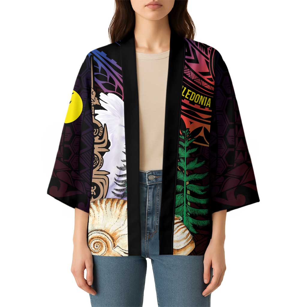 New Caledonia Kanaky Personalized Kimono Kagu Bird Emblem LT7 - Polynesian Pride