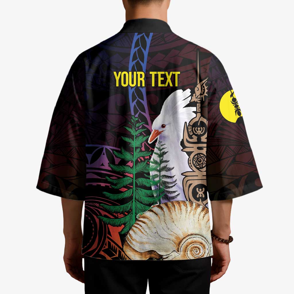 New Caledonia Kanaky Personalized Kimono Kagu Bird Emblem LT7 - Polynesian Pride