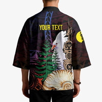 New Caledonia Kanaky Personalized Kimono Kagu Bird Emblem LT7 - Polynesian Pride