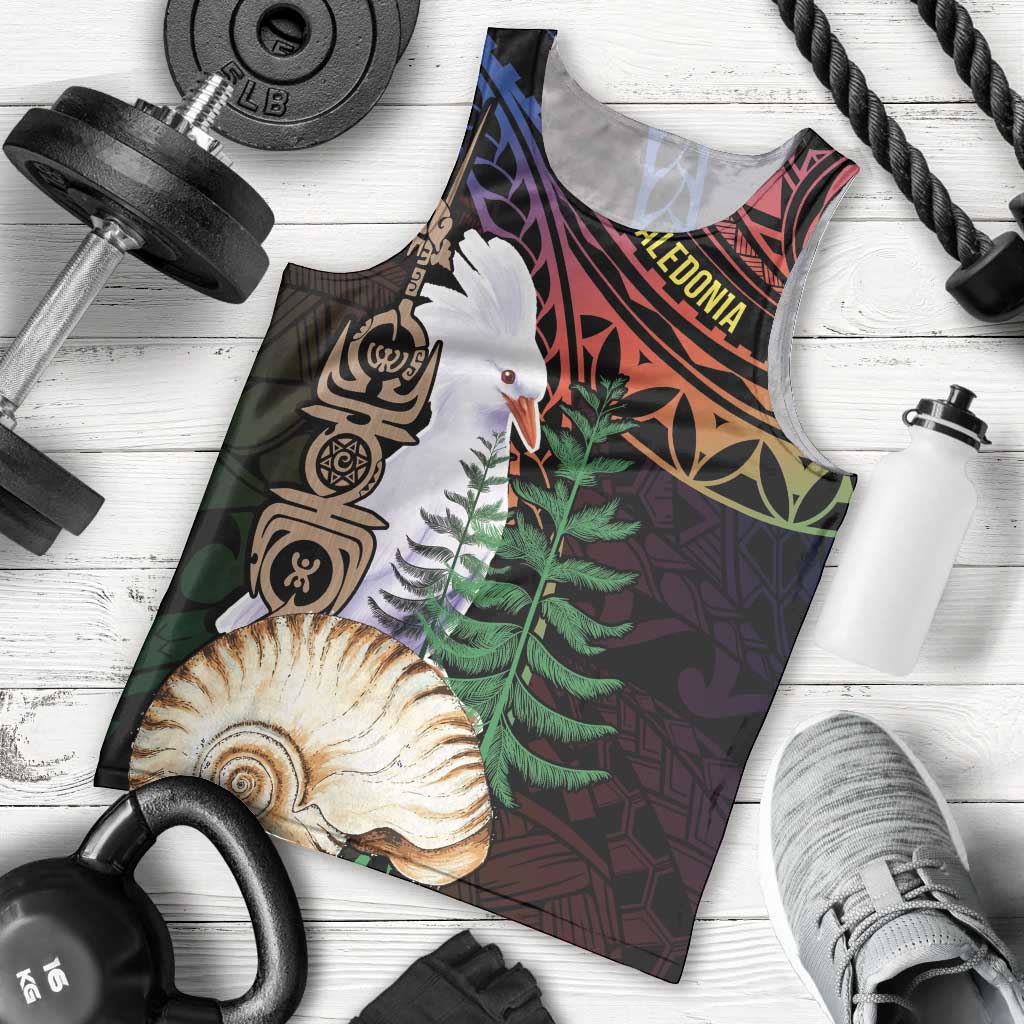 New Caledonia Kanaky Personalized Men Tank Top Kagu Bird Emblem - Polynesian Pride