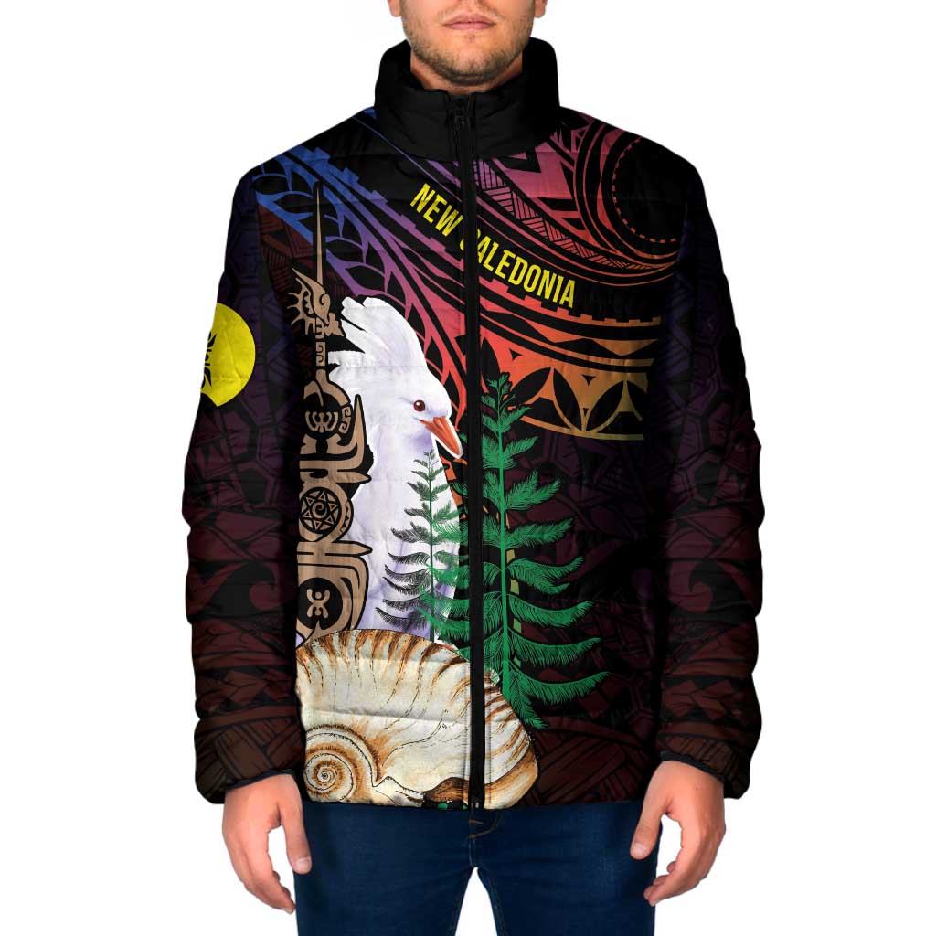 New Caledonia Kanaky Personalized Padded Jacket Kagu Bird Emblem LT7 Men Black - Polynesian Pride