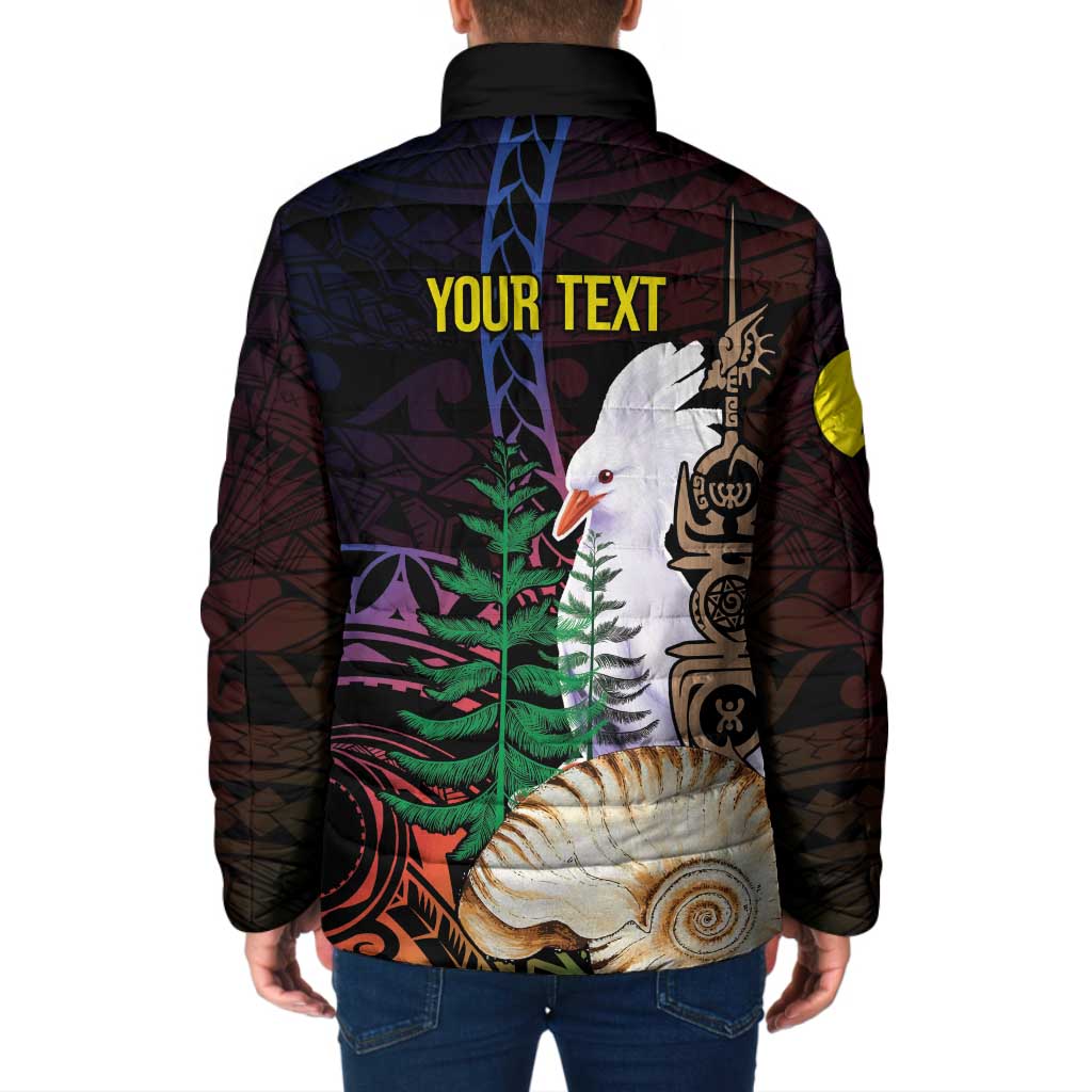 New Caledonia Kanaky Personalized Padded Jacket Kagu Bird Emblem LT7 - Polynesian Pride
