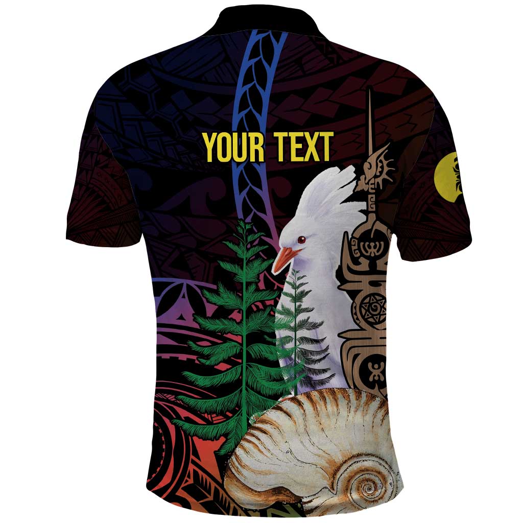 New Caledonia Kanaky Personalized Polo Shirt Kagu Bird Emblem - Polynesian Pride