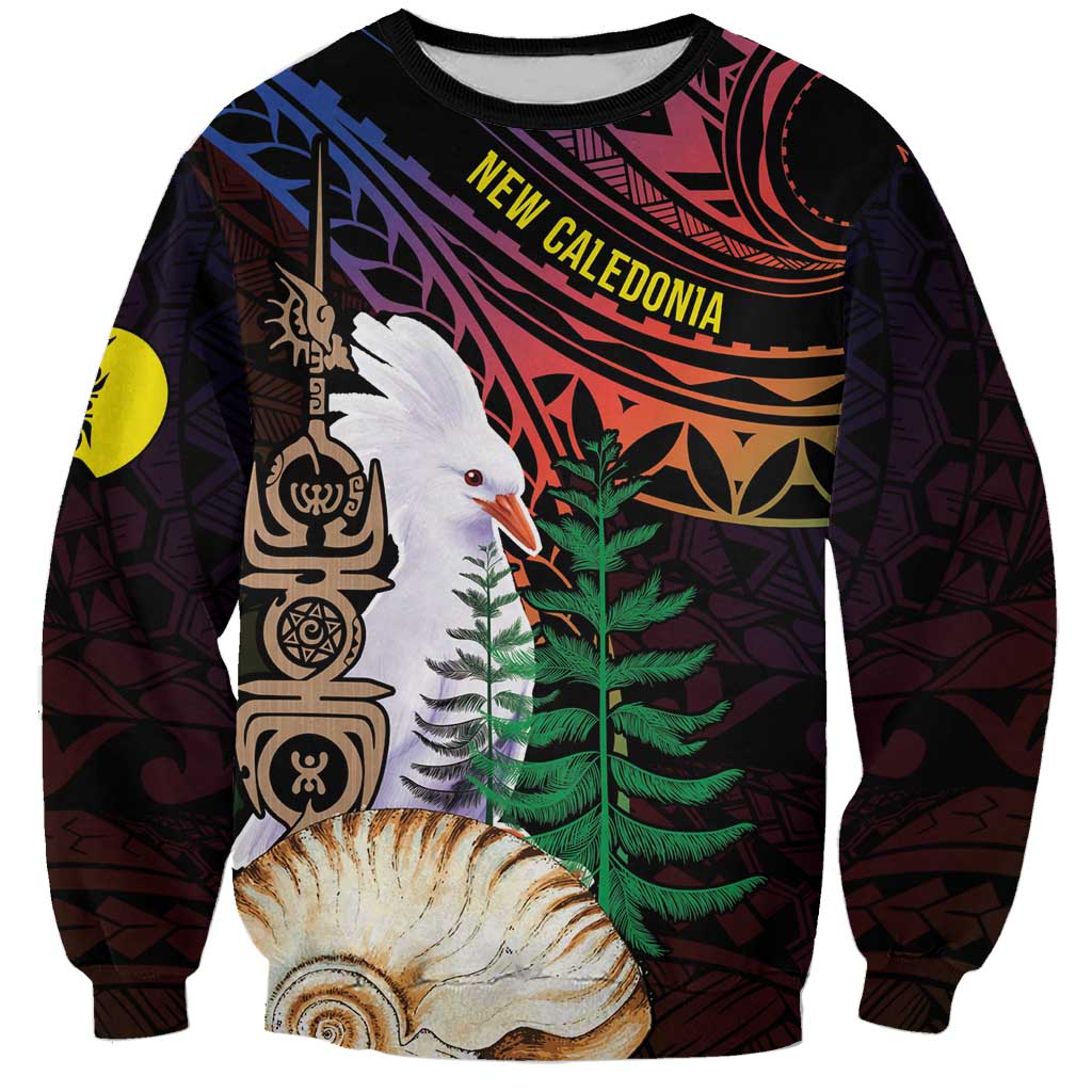 New Caledonia Kanaky Personalized Sweatshirt Kagu Bird Emblem - Polynesian Pride