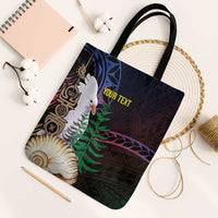 New Caledonia Kanaky Personalized Tote Bag Kagu Bird Emblem LT7 Black Strap One Size Black - Polynesian Pride