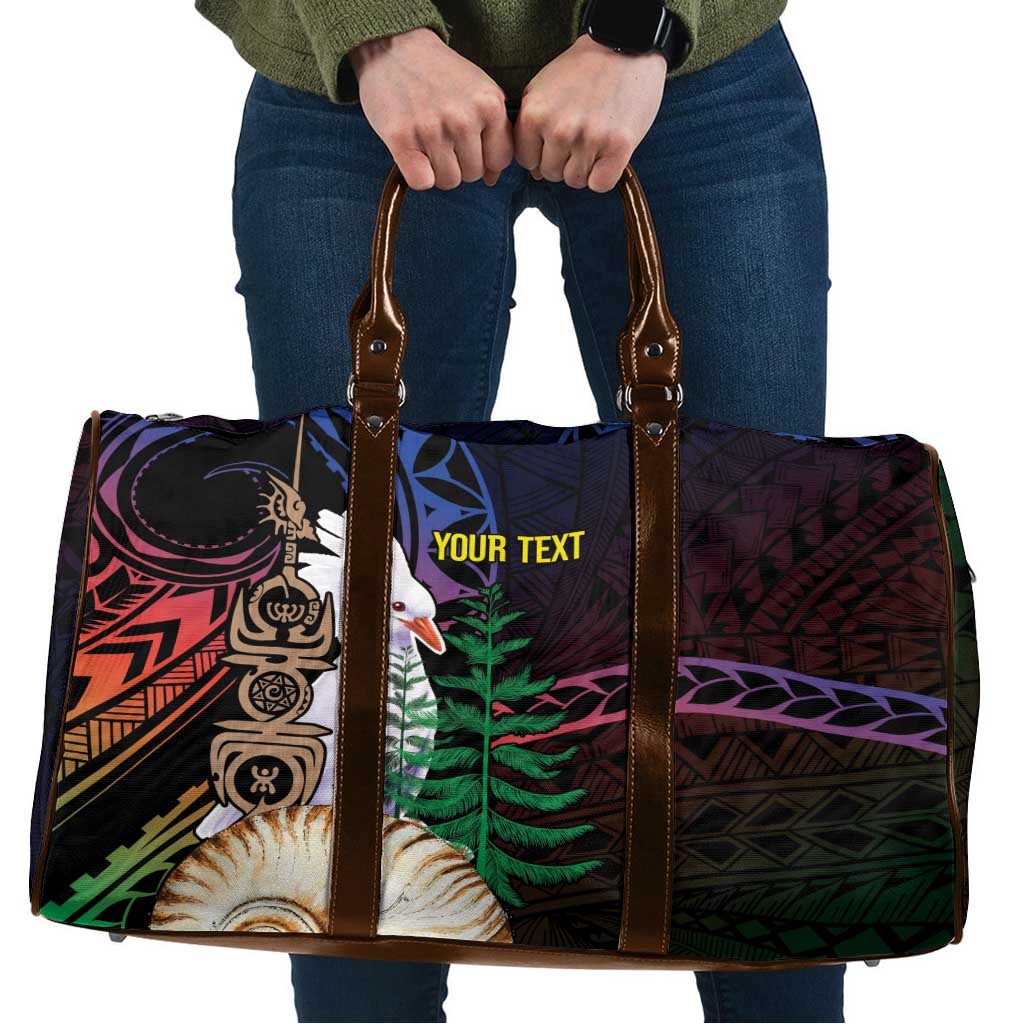 New Caledonia Kanaky Personalized Travel Bag Kagu Bird Emblem - Polynesian Pride