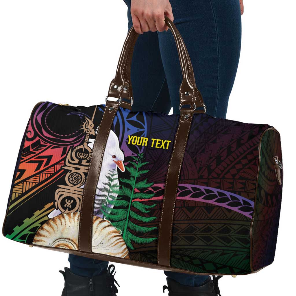 New Caledonia Kanaky Personalized Travel Bag Kagu Bird Emblem - Polynesian Pride