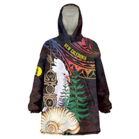 New Caledonia Kanaky Personalized Wearable Blanket Hoodie Kagu Bird Emblem - Polynesian Pride