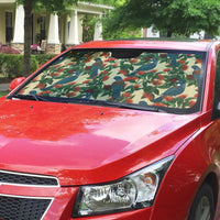 New Zealand Christmas Auto Sun Shade Romantic Tui Birds on Pohutukawa - Ivory - Polynesian Pride