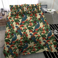 New Zealand Christmas Bedding Set Romantic Tui Birds on Pohutukawa - Ivory LT7 - Polynesian Pride
