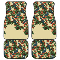New Zealand Christmas Car Mats Romantic Tui Birds on Pohutukawa - Ivory LT7 - Polynesian Pride