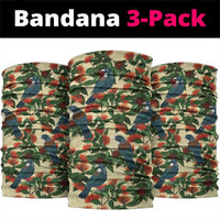New Zealand Christmas Neck Gaiter Romantic Tui Birds on Pohutukawa - Ivory LT7 package One Size: 25*50cm Ivory - Polynesian Pride