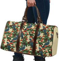 New Zealand Christmas Travel Bag Romantic Tui Birds on Pohutukawa - Ivory - Polynesian Pride