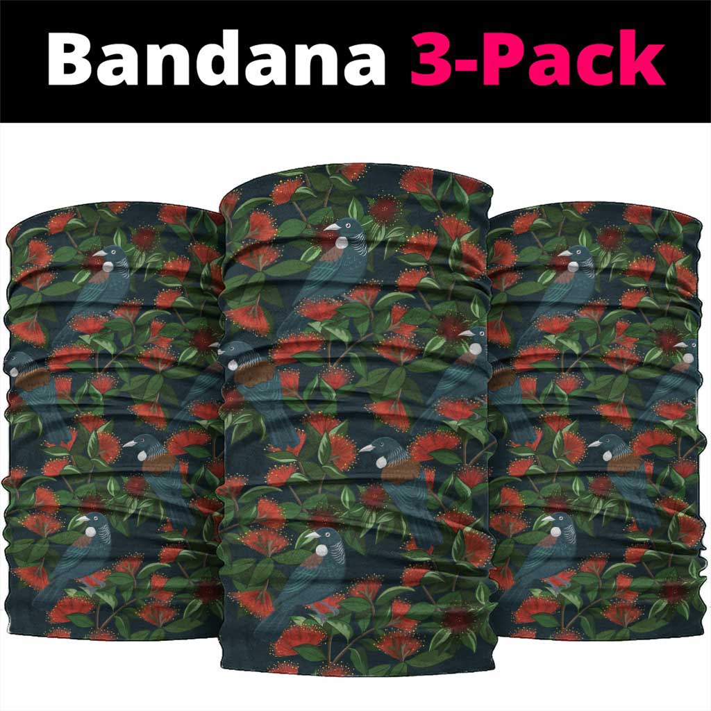 New Zealand Christmas Neck Gaiter Romantic Tui Birds on Pohutukawa - Cobalt LT7 package One Size: 25*50cm Cobalt - Polynesian Pride