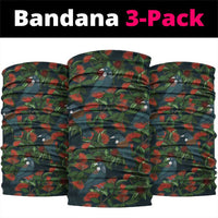 New Zealand Christmas Neck Gaiter Romantic Tui Birds on Pohutukawa - Cobalt LT7 package One Size: 25*50cm Cobalt - Polynesian Pride