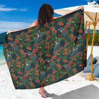 New Zealand Christmas Sarong Romantic Tui Birds on Pohutukawa - Cobalt LT7 One Size 44 x 66 inches Cobalt - Polynesian Pride