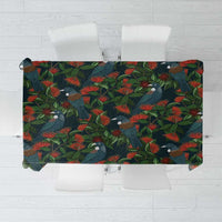 New Zealand Christmas Tablecloth Romantic Tui Birds on Pohutukawa - Cobalt LT7 Cobalt - Polynesian Pride