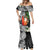 Polynesian Mermaid Dress Tropical Santa - Plumeria Black Vintage