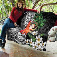 Polynesian Quilt Tropical Santa - Plumeria Black Vintage LT7 - Polynesian Pride