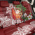 Polynesian Back Car Seat Cover Tropical Santa - Plumeria Red Vintage