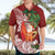 Polynesian Hawaiian Shirt Tropical Santa - Plumeria Red Vintage