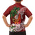 Polynesian Hawaiian Shirt Tropical Santa - Plumeria Red Vintage