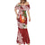 Polynesian Mermaid Dress Tropical Santa - Plumeria Red Vintage