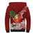 Polynesian Sherpa Hoodie Tropical Santa - Plumeria Red Vintage