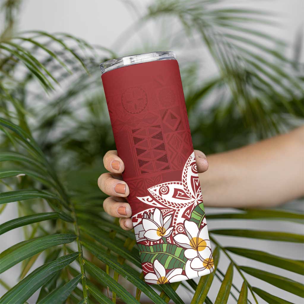 Polynesian Skinny Tumbler Tropical Santa - Plumeria Red Vintage LT7 - Polynesian Pride