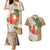 Polynesian Couples Matching Mermaid Dress and Hawaiian Shirt Tropical Santa - Plumeria Beige Vintage