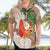 Polynesian Hawaiian Shirt Tropical Santa - Plumeria Beige Vintage