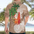 Polynesian Hawaiian Shirt Tropical Santa - Plumeria Beige Vintage