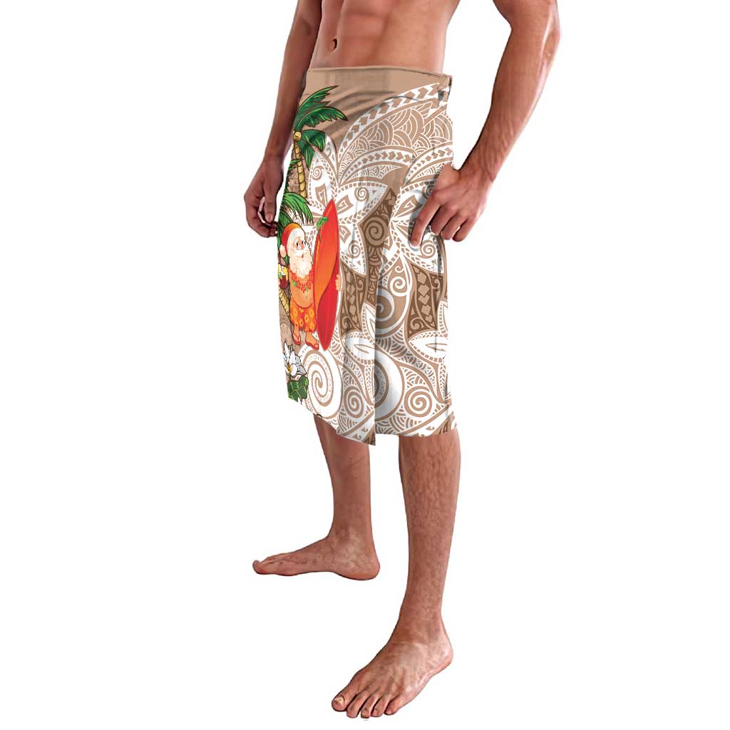 Polynesian Lavalava Tropical Santa - Plumeria Beige Vintage