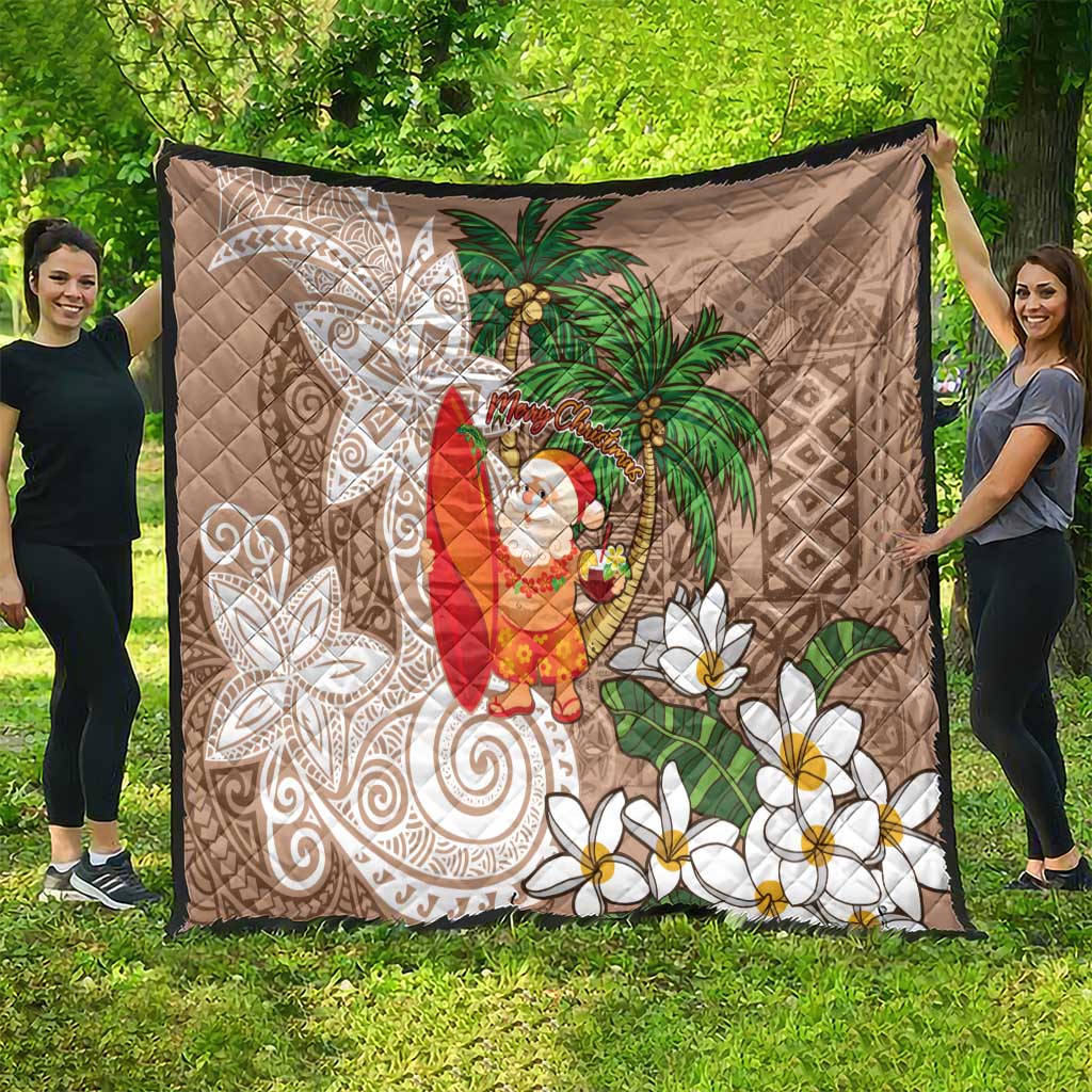 Polynesian Quilt Tropical Santa - Plumeria Beige Vintage LT7 - Polynesian Pride