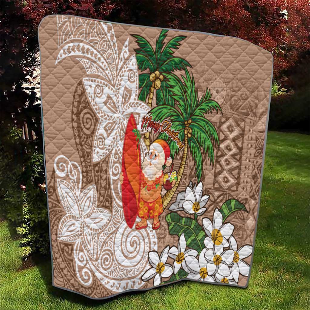 Polynesian Quilt Tropical Santa - Plumeria Beige Vintage LT7 - Polynesian Pride