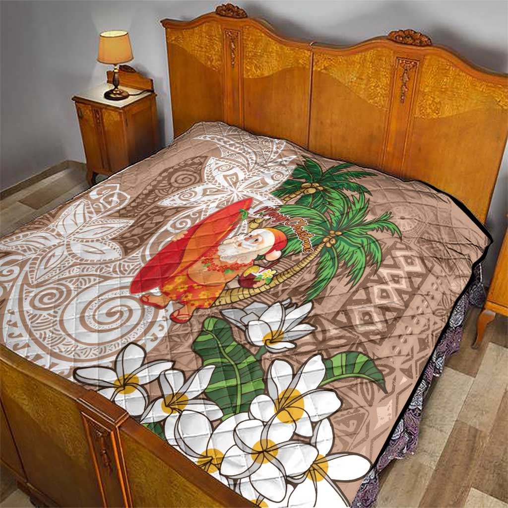 Polynesian Quilt Tropical Santa - Plumeria Beige Vintage LT7 - Polynesian Pride