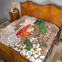 Polynesian Quilt Tropical Santa - Plumeria Beige Vintage LT7 - Polynesian Pride