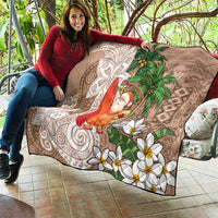 Polynesian Quilt Tropical Santa - Plumeria Beige Vintage LT7 - Polynesian Pride