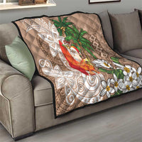 Polynesian Quilt Tropical Santa - Plumeria Beige Vintage LT7 - Polynesian Pride