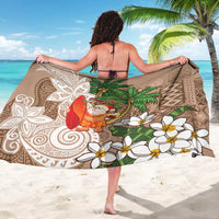Polynesian Sarong Tropical Santa - Plumeria Beige Vintage LT7 - Polynesian Pride
