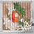 Polynesian Shower Curtain Tropical Santa - Plumeria Beige Vintage