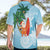 Polynesian Hawaiian Shirt Tropical Santa - Plumeria Turquoise Vintage