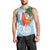 Polynesian Men Tank Top Tropical Santa - Plumeria Turquoise Vintage