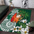 Polynesian Area Rug Tropical Santa - Plumeria Green Vintage