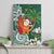 Polynesian Canvas Wall Art Tropical Santa - Plumeria Green Vintage