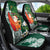 Polynesian Car Seat Cover Tropical Santa - Plumeria Green Vintage