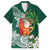 Polynesian Hawaiian Shirt Tropical Santa - Plumeria Green Vintage