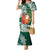 Polynesian Mermaid Dress Tropical Santa - Plumeria Green Vintage